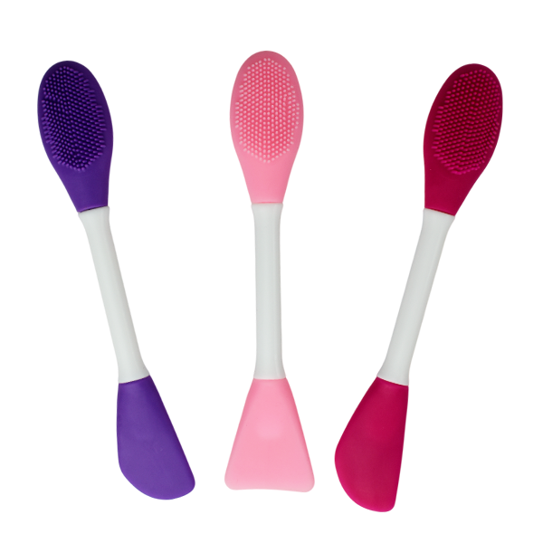 Cepillo de silicona para lavado con aplicador facial triangular
