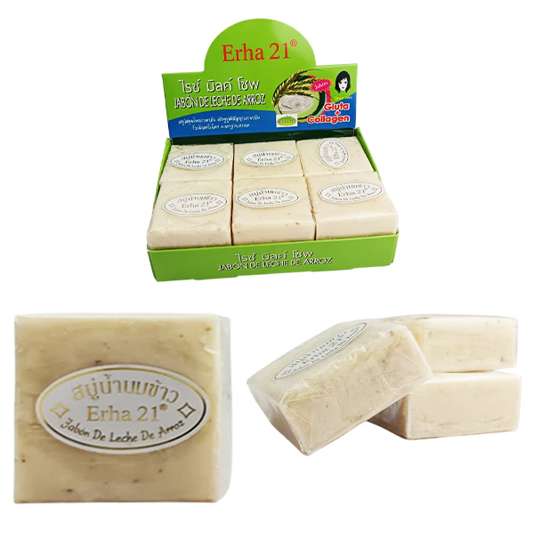 Jabon en barra de leche y arroz Erha 2165G