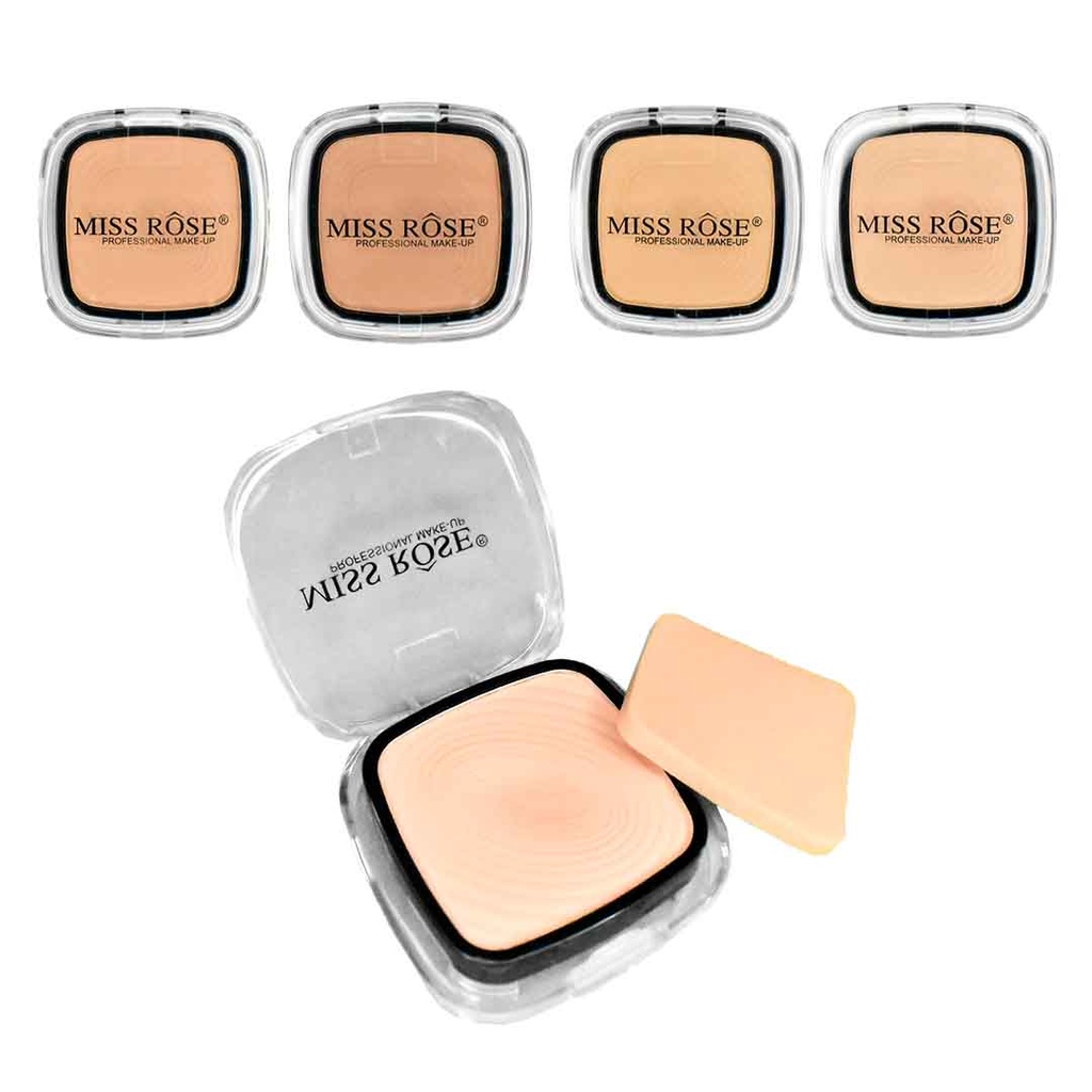 Polvos compactos para rostro en presentación cuadrada - Miss Rose