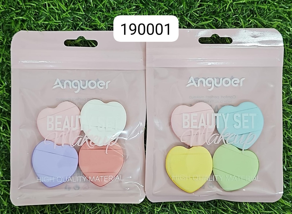 Borlas para maquillaje en presentación de corazon - Anguoer